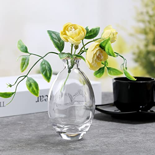 Small Vases For Centerpieces Glass Esmiome - Clear 2Sets(6Pcs) Bud Vases, Short Minimalist Vase Clear Modern Flower Vase Mini Tiny Vases Cute Handmade For Home Wedding Decor Decorative, Bookshelf #TOP2