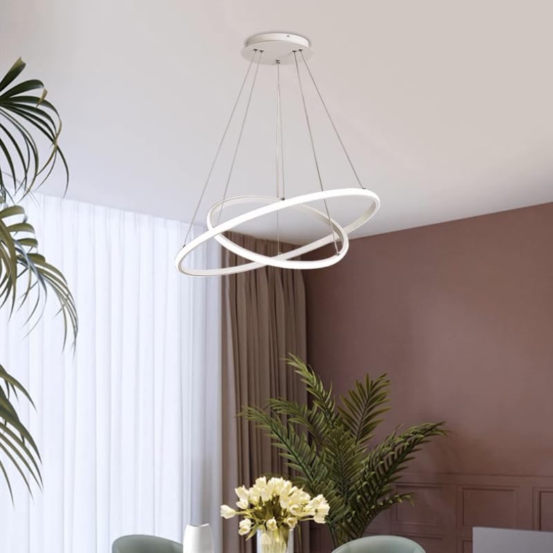 Lámpara colgante dormitorio comedor moderna con cambio de luz tricolor blanca de techo