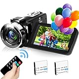 Vmotal 2,7K Videokamera Camcorder GDV1302 Wiederaufladbar Digitale Vlogging-Kamera 18X Digitalzoom 30FPS FHD 42MP 3