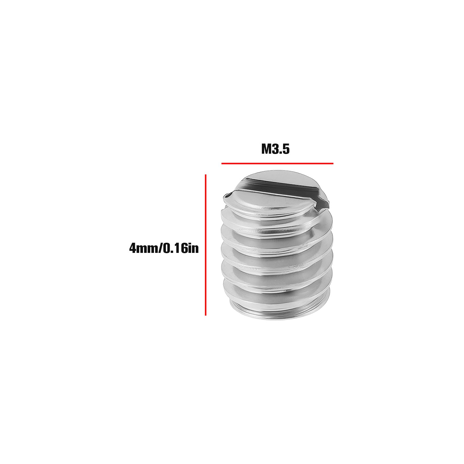 SG Store 20x M3.5 x 4mm Galvanized Slotted Grub Screws 304 Stainless Steel for Car Radio Knobs - Image 4