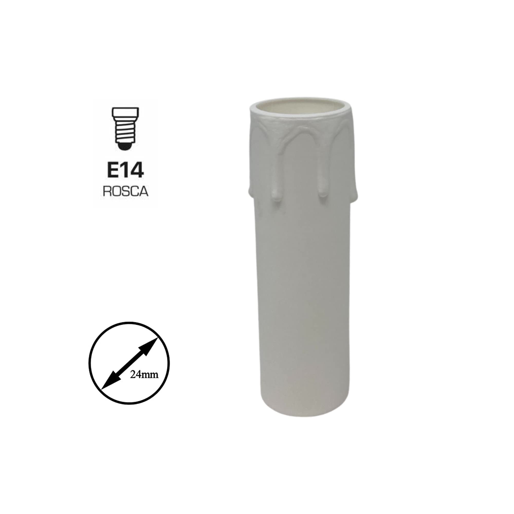 Pack 3 portalámparas casquillo E14 Blanco para soporte de vela | Soporte Portavelas Gotas Decorativo | Ideal para decorar Lámparas araña chandelier | Fabricación Italiana