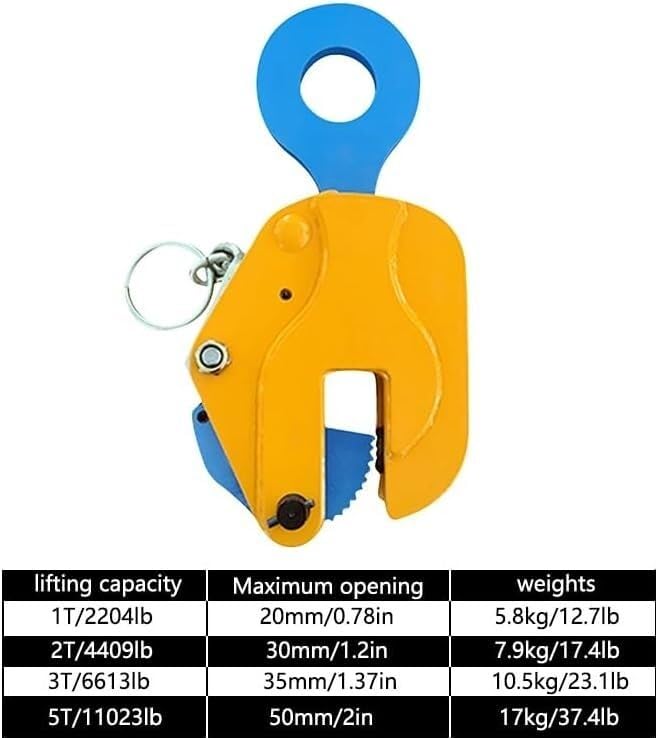 Zacisk do podnoszenia Wytrzymały pionowy zacisk płytowy, odpowiedni do podnoszenia i transportu, zacisk do podnoszenia płyt stalowych(3T/6600lb)