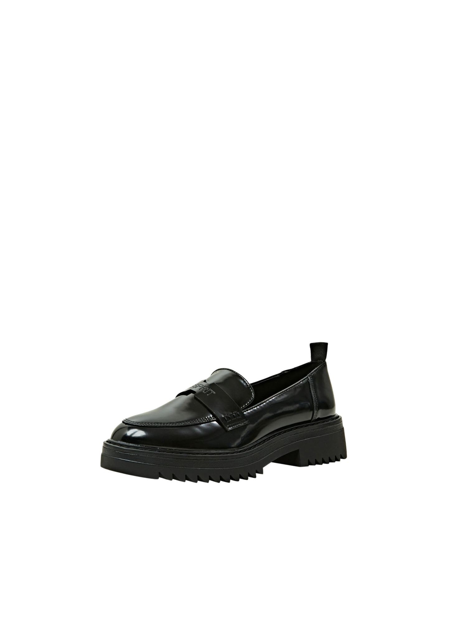 ESPRIT Fashionable Chunky Women's Penny Loafer, 001/Black, 38 EU, 001 Black, 5 UK