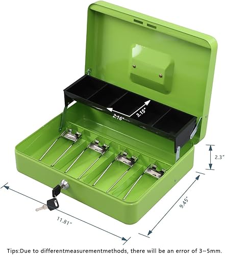 Miniatura 4 de KYODOLED Caja de dinero con cerradura con cerradura, caja de dinero con bandeja para efectivo, caja fuerte con cerradura con ahorro de dinero,