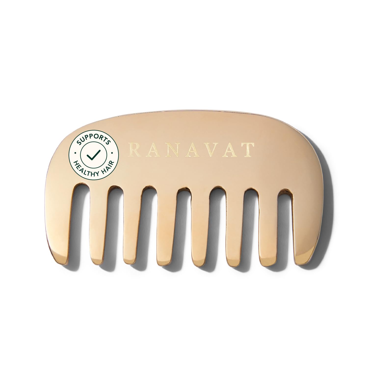 RANAVAT Kansa Comb - Wide Tooth Comb & Massager for Balanced and Detoxified Scalp, Stress Relief and Restorative Sleep - For All Hair Types