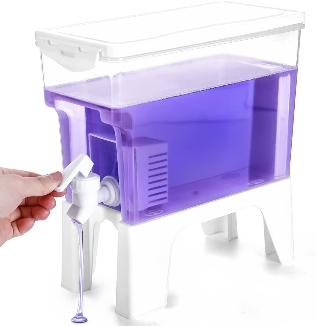 Conworld Laundry Detergent Dispenser, Small Liquid Laundry Detergent Dispenser, Laundry Soap Dispenser, Laundry Room Organization（0.8 Gallon/ 6.8in）