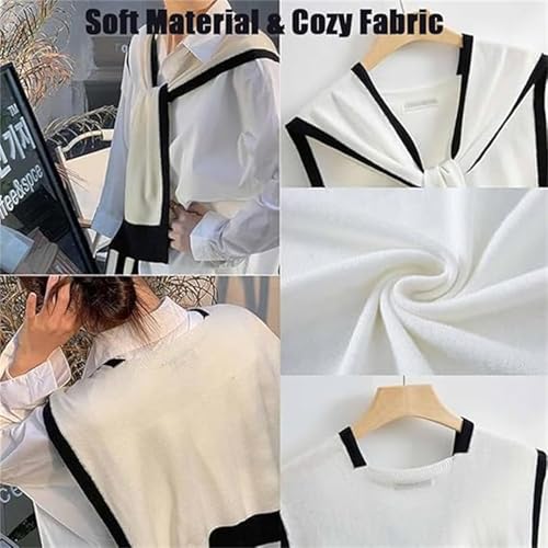Women's Colorblock Shawl, Soft Stylish Striped Knitted, Light Casual for Air-Conditioned Room Travel, Gift3
