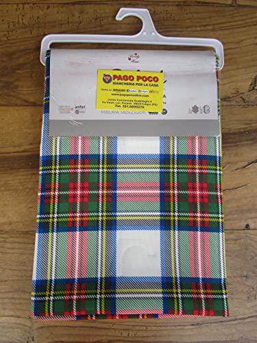 Mantel rectangular antimanchas, repelente al agua, diseño escocés, cuadros, color rojo, en todas las medidas, 2022 Cover