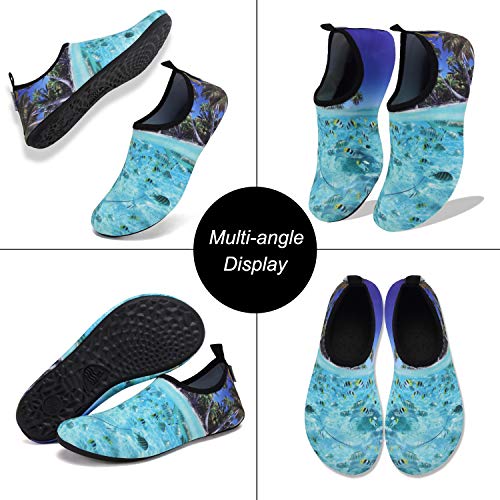 Image of WateLves Water Shoes for Womens Mens Barefoot Quick-Dry Aqua Socks for Beach Swim Surf Yoga Exercise New Translucent Color Soles