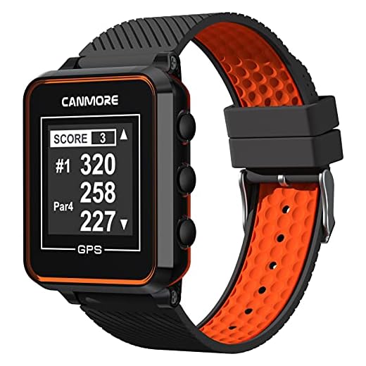 CANMORE TW356 Golf GPS Watch for Men and Women, Free Update 41,000+ Preloaded Courses Worldwide, High Contrast LCD Display, Upgrade IC Chip, Lightweight Essential Accessory for Golfers, Orange