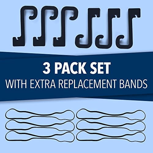 [3 Pack] Trash Can Locks For Animals - Trash Can Lid Lock For Wildlife & Raccoon Proof Garbage Cans - Keeps Outdoor Bins Secure - Fits Circular & Hinged Lids - 6 Trash Can Clips & 6 Heavy Duty Bands #TOP3