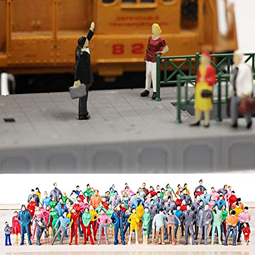 100 Pcs ModèLe Figurines Personnages Couleur ModèLe Train Figurines ModéLisme Peintes Chemins Miniatures Personnes Assis Et Debout Pour ScèNes Miniatures, Train, Chemin Fer, Table Sable, éChelle 1:75