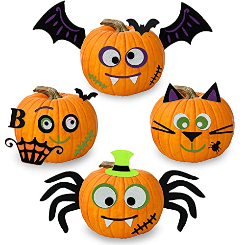 ZIIDOO Halloween Pumkin Decorated Kit,Felt Pumkin Stickers,Kids Pumpkin Decorating Kit for Halloween Decoration