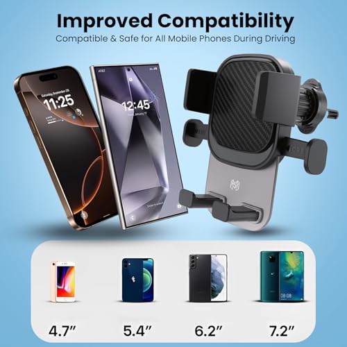 Image of MOOSH Universal Car Mount Holder 360 Rotating Adjustable Car Mount Phone Holder Desk Stand with Suction Cup Base and Telescopic Arm for iPhone, Samsung, Google, Huawei, Nokia, All Smartphones (Black)