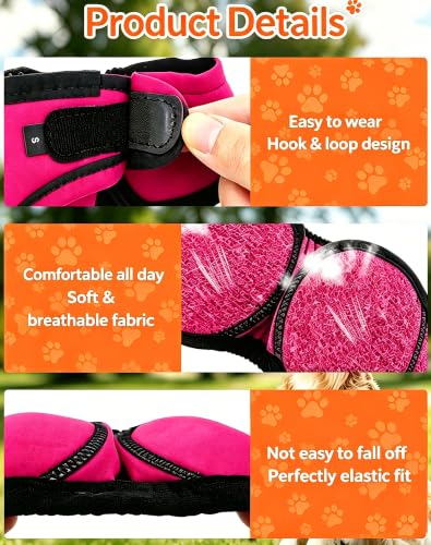 Image of LHP Dog Ear Muffs Noise Cancelling, Calming Ear Cover Protection for Anxiety Relief, Thunder, Fireworks, Ear Wraps for Dog Travel and Grooming, Hematoma Prevention (Hot Pink, M)