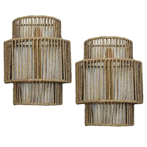 AKEETO Rechargeable Boho Wall Sconces Set of 2 with Remote,