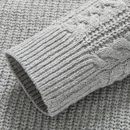 Men's Half Turtleneck Sweater Long Sleeve Slim Fit Sweater Shawl Collar Knit Pullover Fall Winter Warm Knitted Jumper4