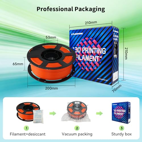 Image of FLASHFORGE High Speed PLA+ 3D Printer Filament Orange, Enhanced Melt Flow for Faster, Smoother Prints, 500mm /s Rapid Printing, Feature Sleek Matte Finish, Rich and Solid Color