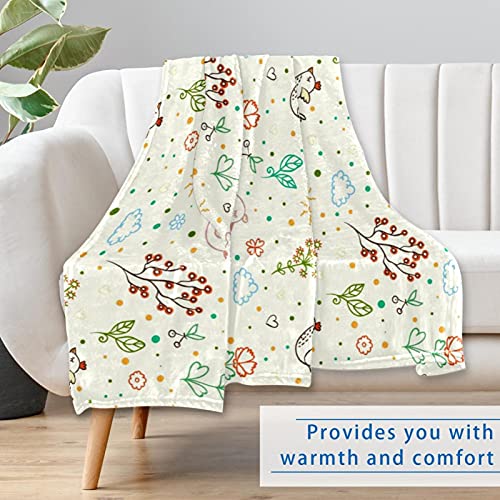 Couverture douce oiseaux et fleurs pour des moments cocooning - 7