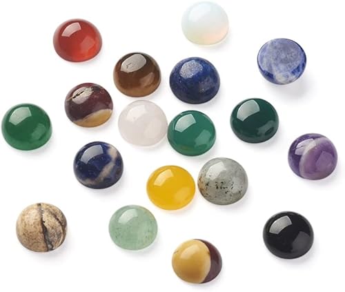Miniatura 9 de KISSITTY Cabujones de piedras preciosas semicirculares naturales y sintéticas, 15 estilos, piedra curativa energética, cabujones para manualidades,