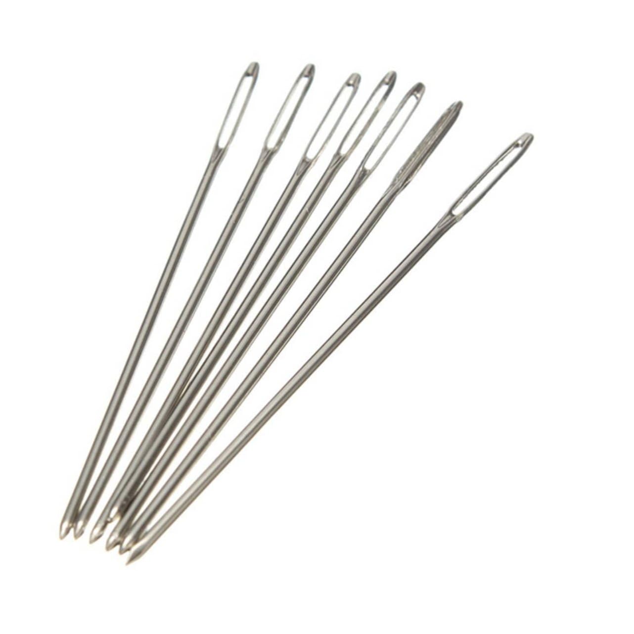 LALAFINA 11ct Embroidery Fabric Cross Stitch Needles 100pcs Tail Needles 3.6cm Length Sharp Tapered Tips
