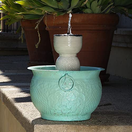 Bernini Veloce 4-In-1 Instant Water Fountain With Planter Turns Any Water Container Into A Decorative Fountain, Flippable Cordless Water Fountains For Soothing Sounds Indoor Or Outdoor (White) #TOP6