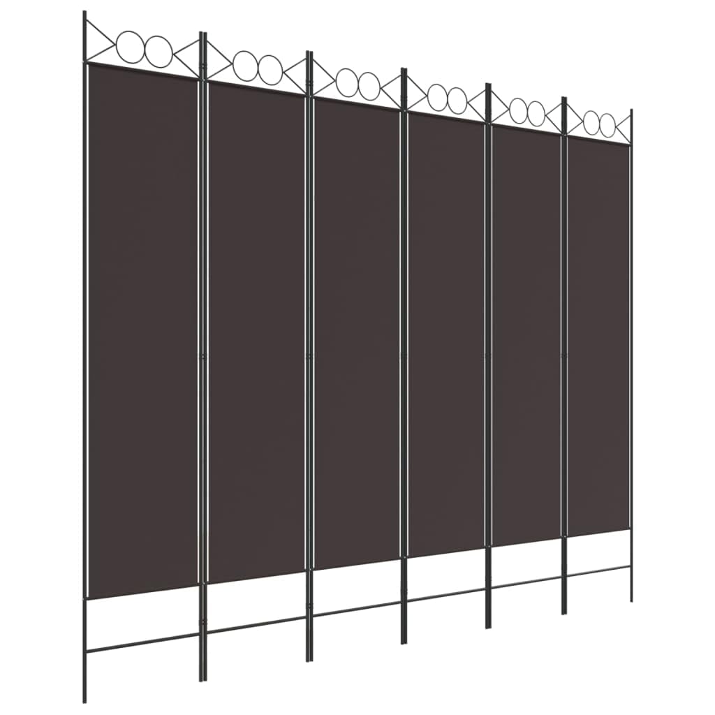 Séparation intérieure amovible avec le lot de 6 paravents en tissu marron