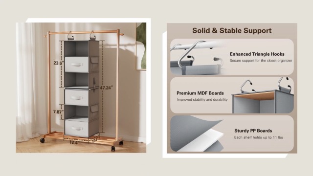 Amazon.com: Pipishell 6-Shelf Hanging Closet Organizer with 2