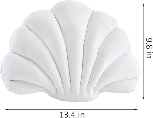 Miniatura 7 de Dkieuyu Almohada de concha, almohada decorativa de conchas marinas para cama, almohada en forma de concha de mar, almohada de terciopelo suave,