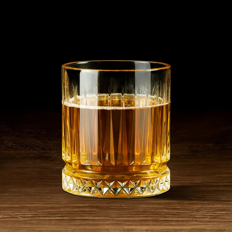 Set de 6 vasos de vidrio rayado 7.4 onzas miniatura 2