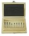 Westward 2LYR3 Carbide Bur Set, Single Cut, 1/8 In, 9 Pcs