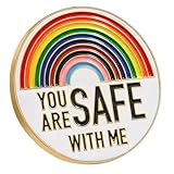 Aqltidiz LGBT Rainbow Enamel Lapel Pin - YOU ARE SAFE WITH ME -Stunningly Attractive Pin for Fashion Decoration (2)