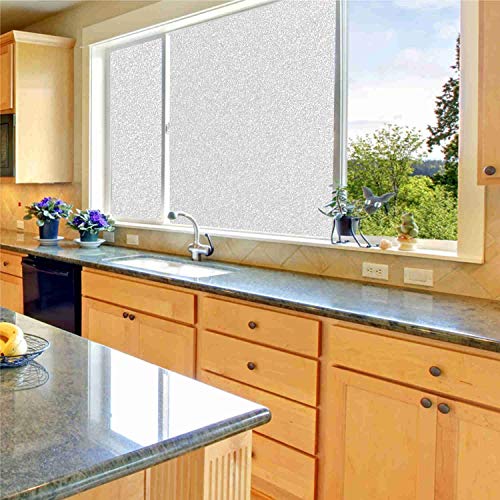 Image of Elton 3D Window Films Privacy Film Self Adhesive Decorative Film for Bathroom Door Window Heat Control Anti UV (Matt Frosted) - 16 x 48 inches