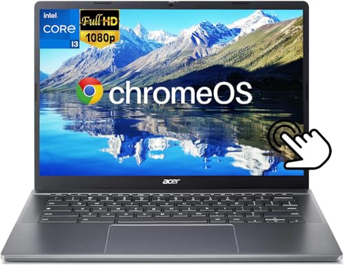 acer 2024 Newest Chromebook Plus 514 Touchscreen Laptop, 14 Inch FHD, Intel 8-Core i3-N305, 8GB LPDDR5 RAM, 512GB SSD, Business Chromebook Laptop, Wi-Fi 6E, 1080P Webcam, SD Card Reader, Chrome OS