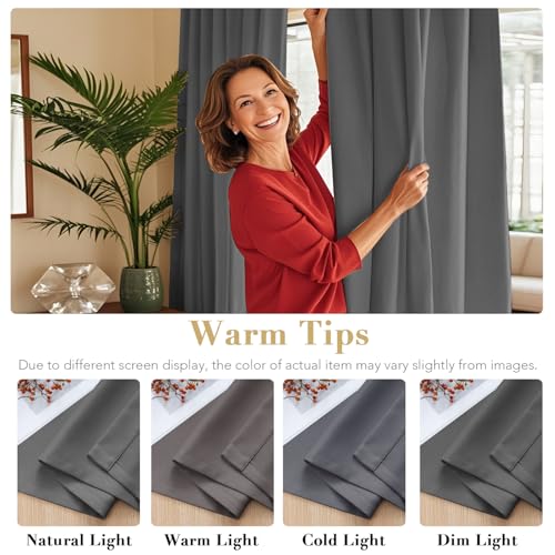 Image of H.VERSAILTEX Blackout Curtains Thermal Insulated Window Treatment Panels Room Darkening Blackout Drapes for Living Room Back Tab /Rod Pocket Bedroom Draperies, 52 x 45 Inch, Bluish Gray, 2 Panels