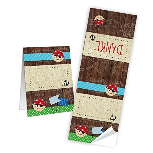 Logbokförlag PIRATEN TUNK KINDER Skattskåp namndekal 5 x 14,8 cm namnskylt skolstart meddelande 25 Stück