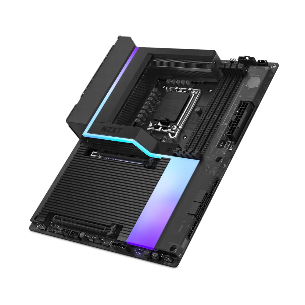 NZXT N9 Z890 - Intel Z890 LGA 1851 ATX Gaming-Mainboard für Core Ultra (Serie 2) - 20+1+1, DDR5, 5X M.2, PCIe 5.0, Wi-Fi 7, 5GbE, Thunderbolt 4 - RGB, Vollmetallabdeckung - Schwarz