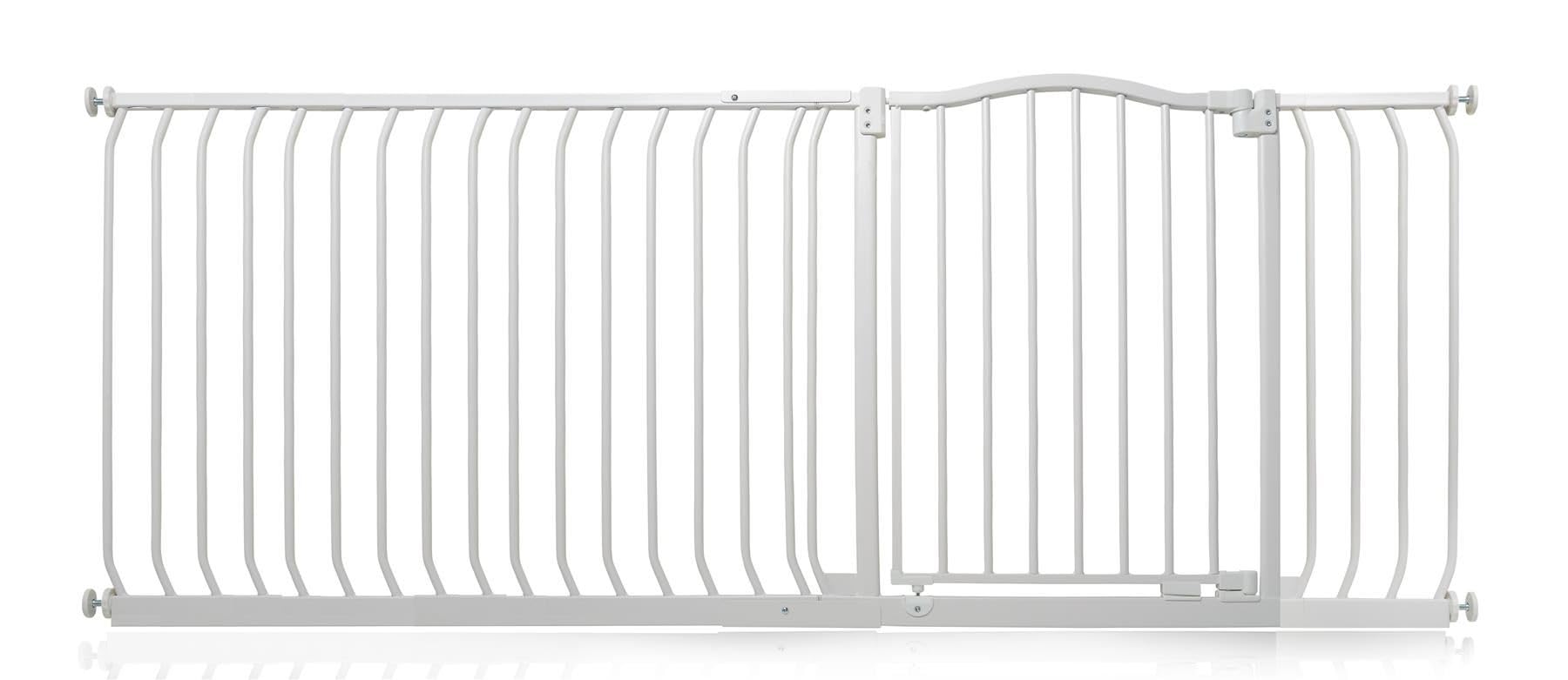 Safetots Matt White Curved Top Safety Gate, 189Cm - 198Cm, Pressure Fit Stair Gate, Baby Gate For Doors Hallways And Spaces, Safety Barrier, Easy Installation