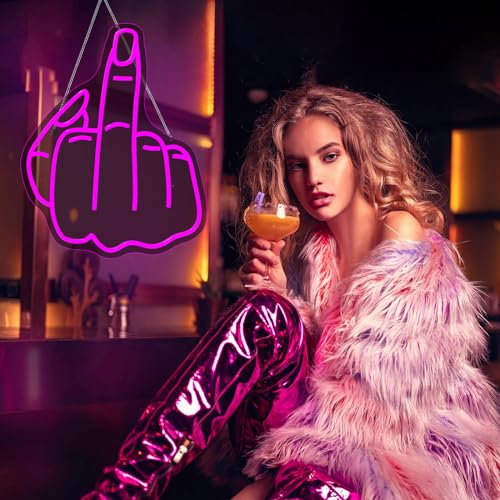Image of Finger Neon Sign Led Light Up Signs for Wall Decor Usb Powered Neon Light Signs Indoor Light for Room Decor Holiday Gift