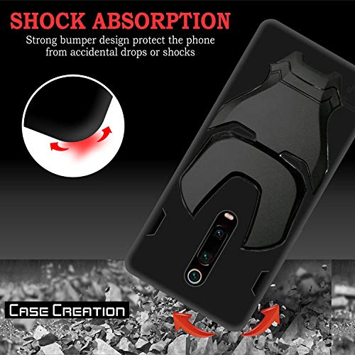 Image of COVERLY Official 3D Touch Feel Trending Real Hero Avenger Logo Mask Soft Rugged Grip Iron Man Super Power Cartoon Movie Silicone Matte Strong Back Cover for Xiaomi Redmi K20 Pro - Black