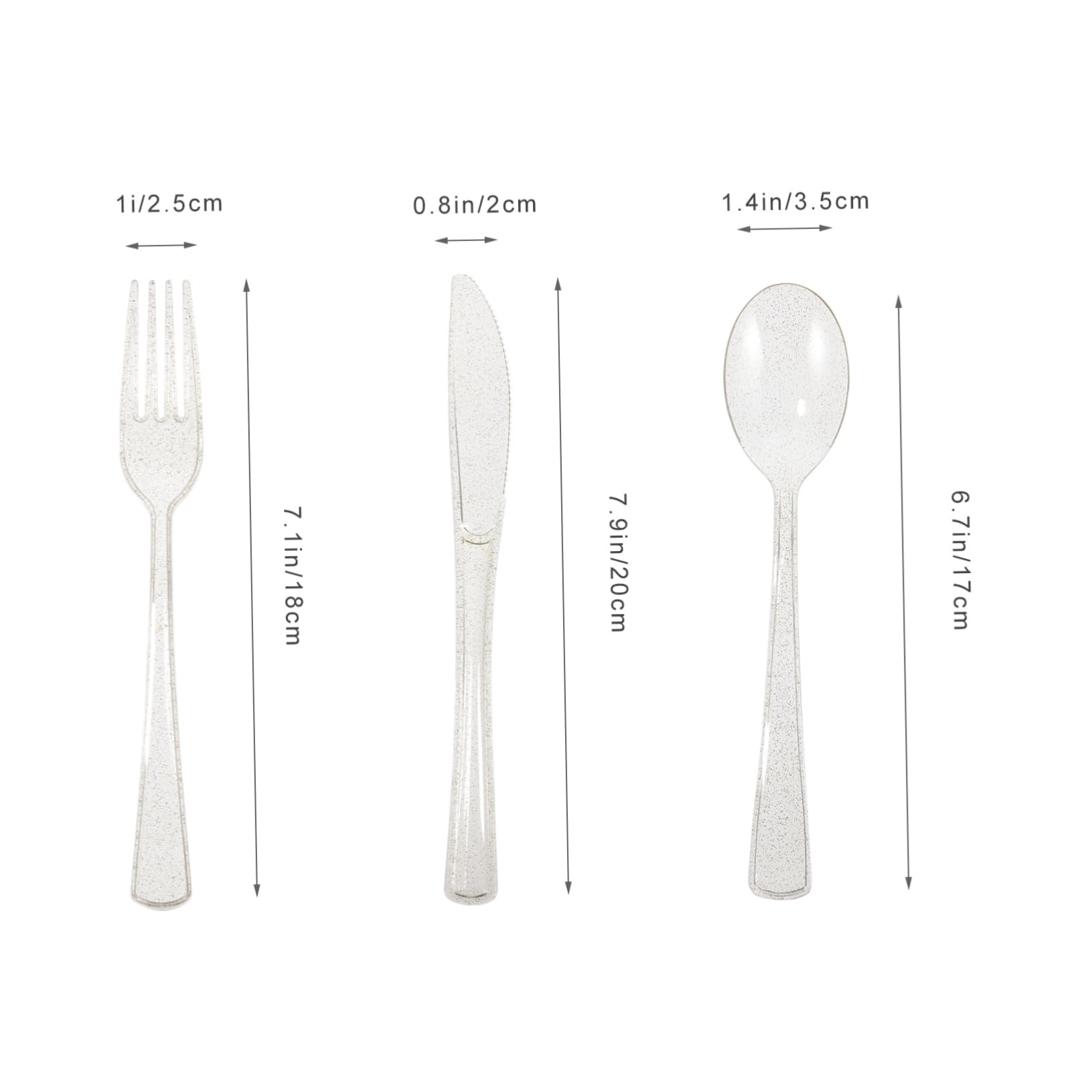 Healeved Gold Tableware Set 1 Set Disposable Plastic Cutlery Elegant Party Serving Forks Kit