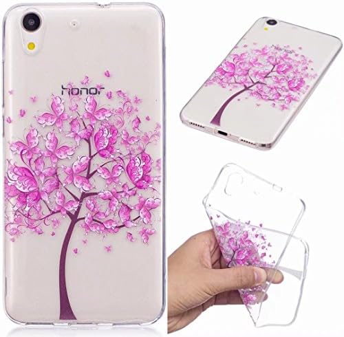 Yiizy Cover for Huawei Honor Holly 3 / Huawei Y6 2 Cover Case, Blossom Print Ultra Thin Clear Transparent Cover Soft TPU Silicone Skin Bumper Lightweight Rubber Protective Crystal Slim Fit Back Rear