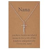 Lcherry Gifts for Nana Nana Cross Necklace for Women Religious Jewelry for Women