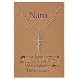 Lcherry Gifts for Nana Nana Necklace for Women Nana Cross Necklace for Women Nana Gifts from Grandkids Religious Jewelry for Women