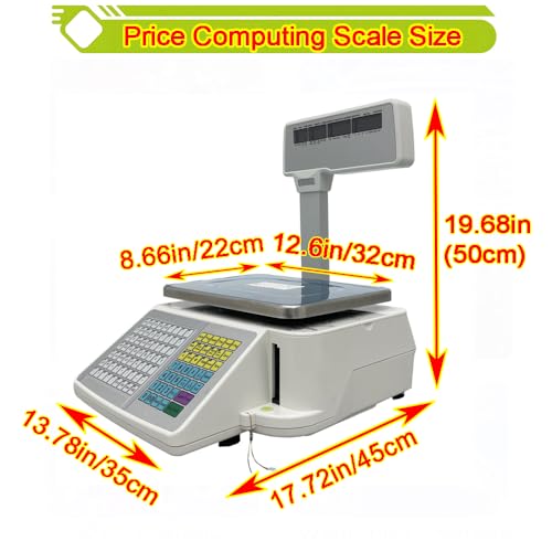 Báscula digital comercial con impresora térmica 33LB/15KG miniatura 4