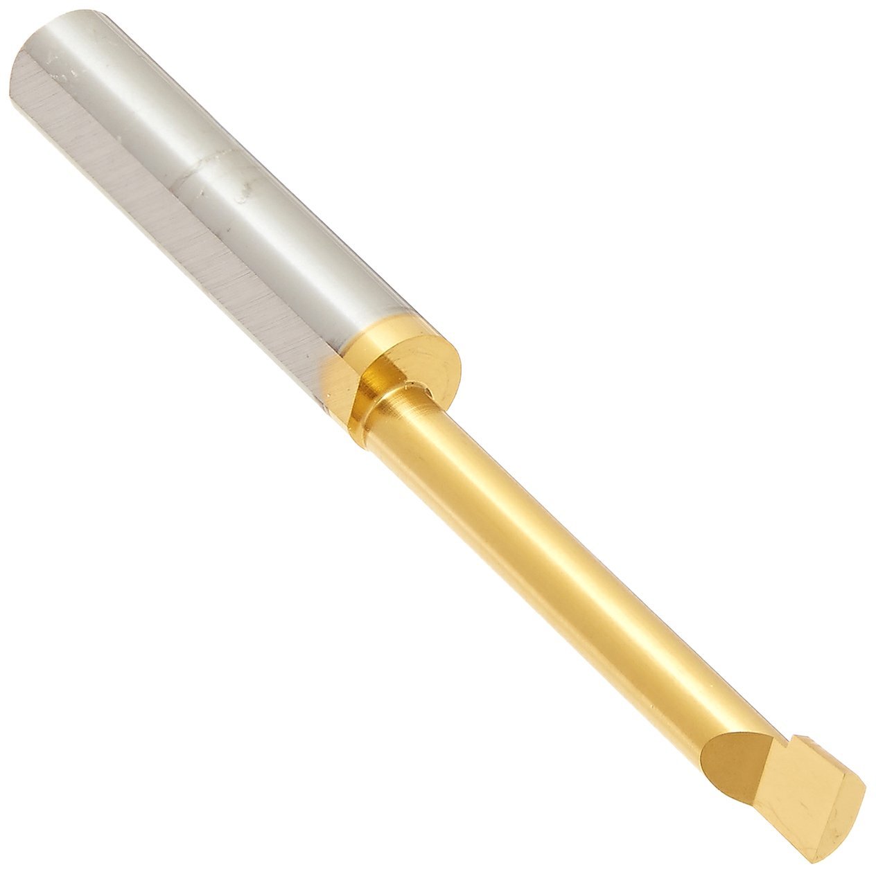 Micro 100, BB-2001300SG, Right Hand Boring Tool (No Cutting Radius), TiN Coated, 0.200" Minimum Bore Diameter, 1.300" Maximum Bore Depth, 0.050" Projection, 1/4" Shank Diameter, 2-1/2" Overall Length, Solid Carbide Tool