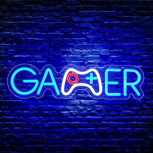 Image of Blue Neon Sign Led Neon Lights Signs for Wall Decor USB Powered Led Signs for Room Decoration-Gamer