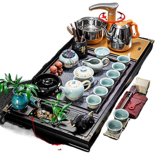 Bandeja de té y tetera eléctrica con quemador portátil para salón