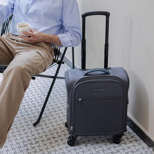Image of Verage Underseat Carry On Luggage With Spinner Wheels, Grey, 14-Inch Compact Pro