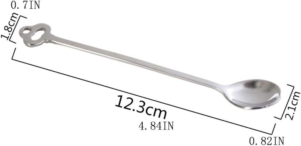 Tablespoons Coffee Scoop Measuring Spoon Twist Spoons stainless steel tablespoon Espresso Spoons dessert spoon ice cream spoon children's small spoon yogurt soup spoon Serving Spoon (Color : C, Size